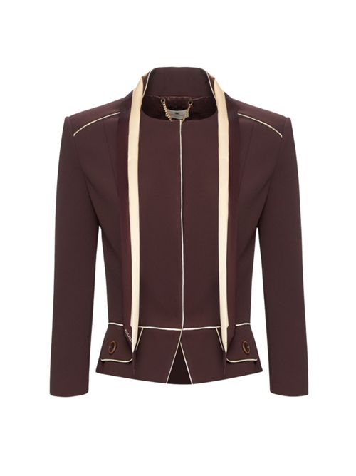 Giacca in crepe con foulard bicolore Elisabetta Franchi | GIT5151E2DO1